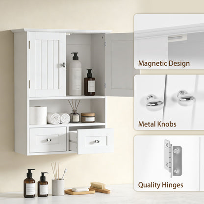 Armoire murale salle de bain avec tiroirs et étagère