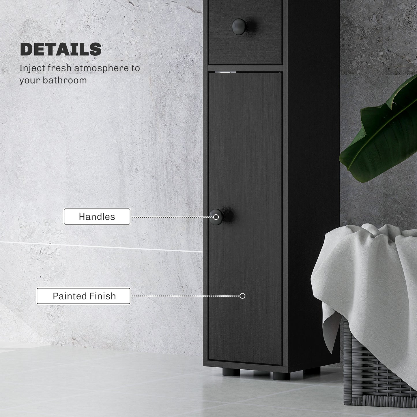 Armoire de salle de bain haute autoportante