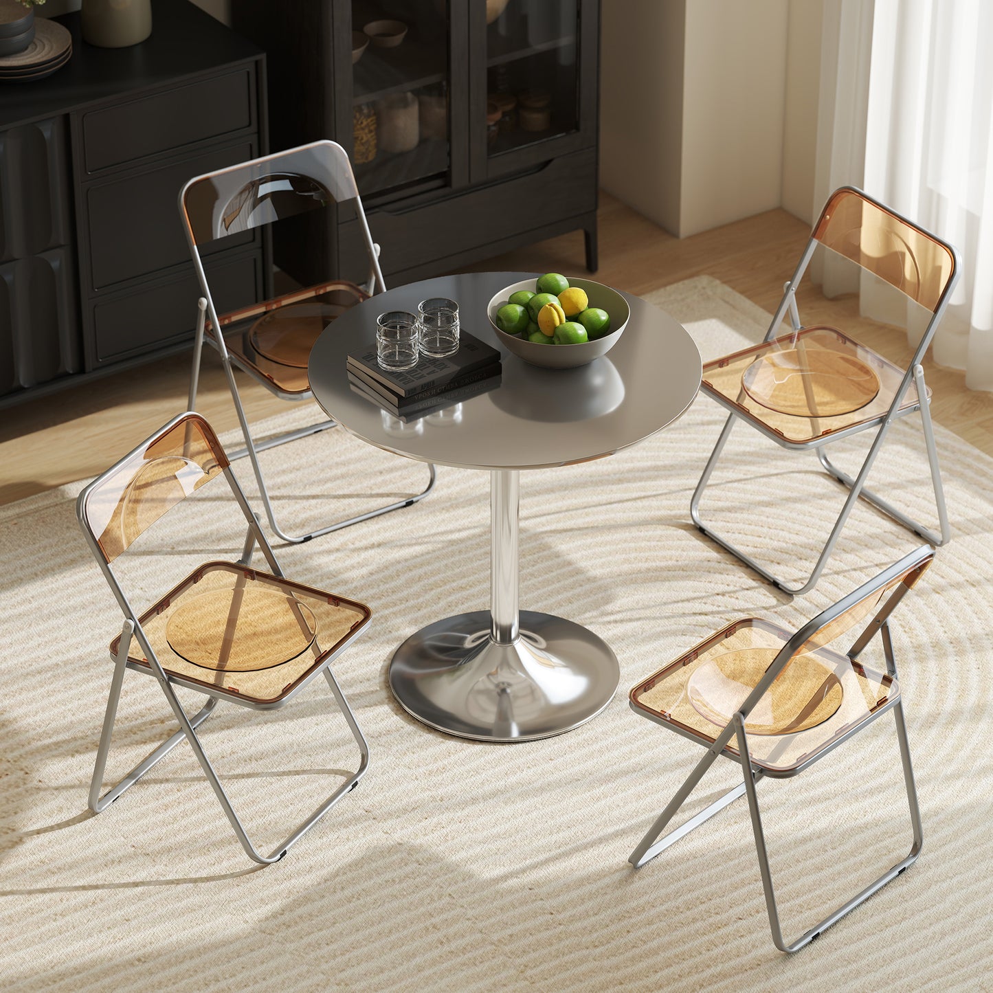 Chaises pliantes acrylique transparentes — Lot de 4