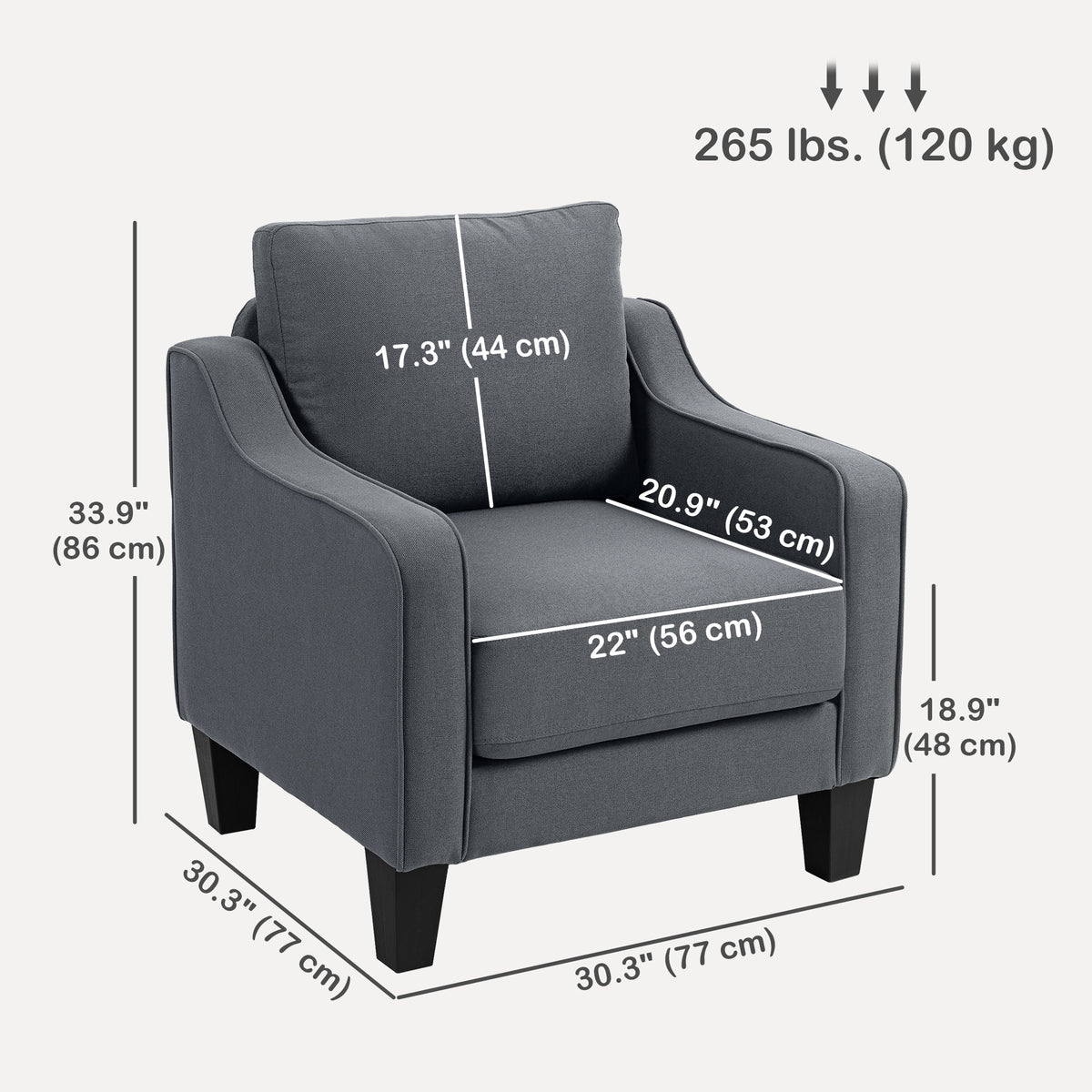 Fauteuil d'accent moderne en lin
