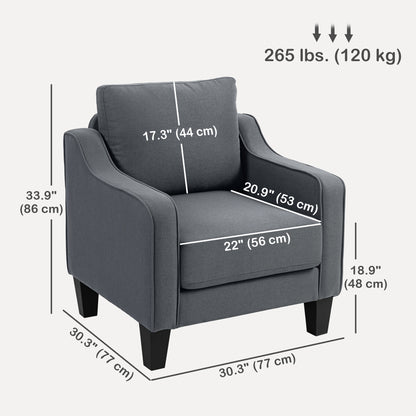 Fauteuil d'accent moderne en lin