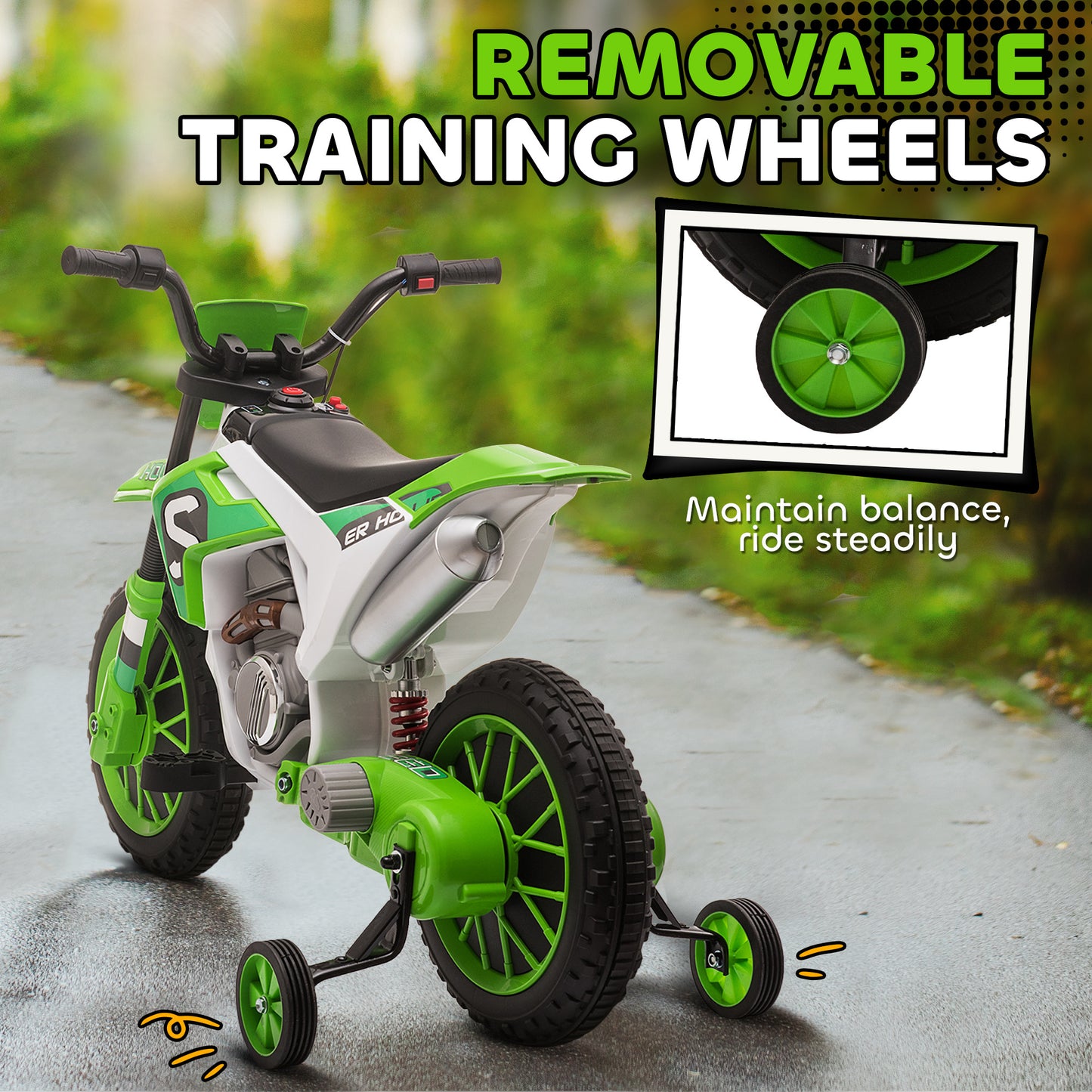 Moto électrique enfant 12V roues amovibles