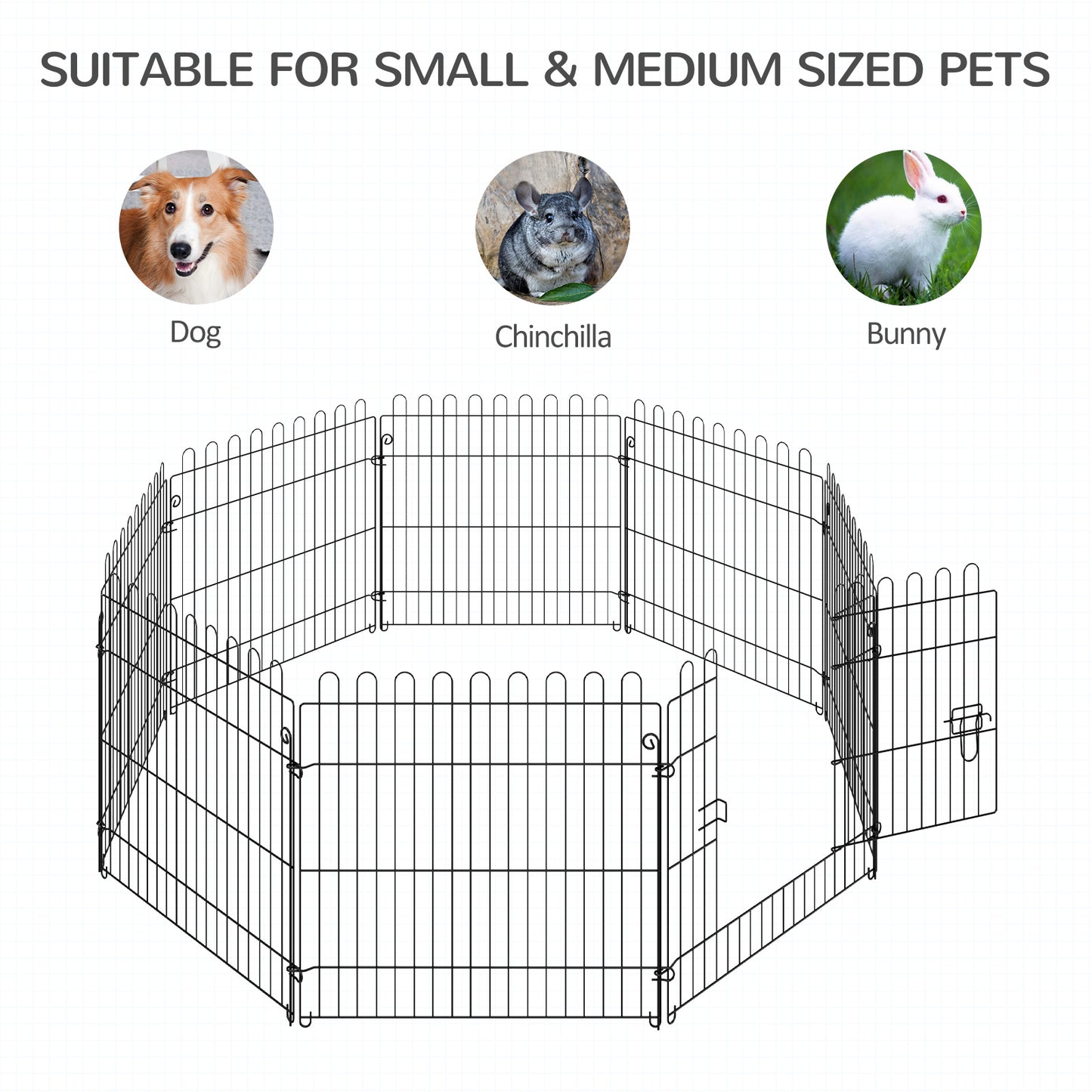 Parc pour chien octogonal 8 panneaux pliable
