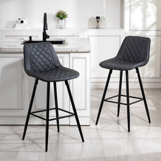 Chaises de comptoir PU cuir ensemble de 2