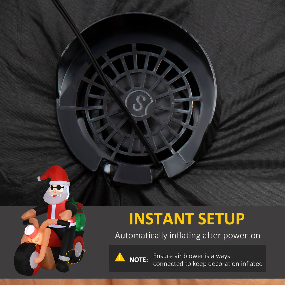 Décoration gonflable Noël Père Noël moto 5,5 pi