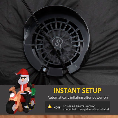 Décoration gonflable Noël Père Noël moto 5,5 pi