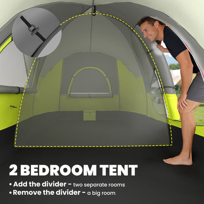 Tente de camping tunnel 6-8 personnes imperméable 2000mm