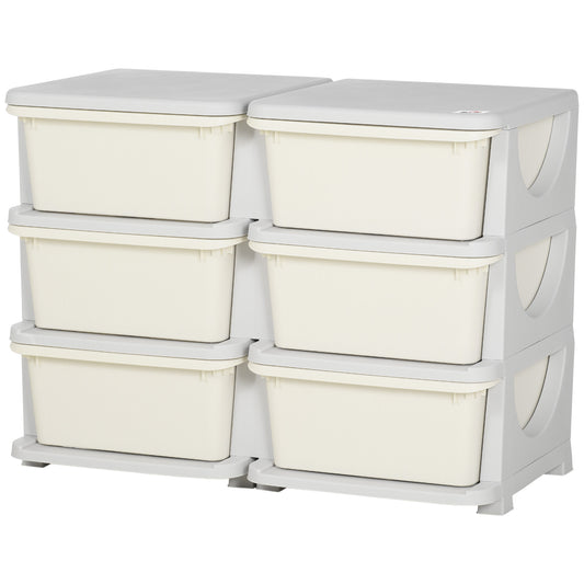 Organisateur jouets 3 niveaux 6 tiroirs plastique enfants