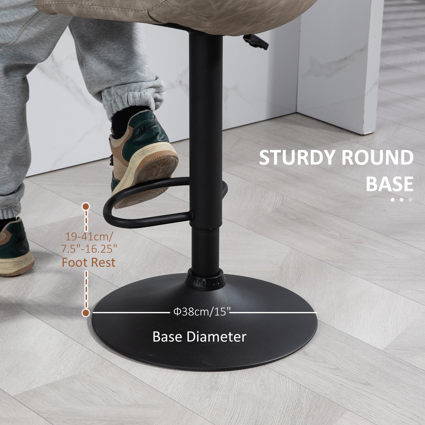 Tabourets de bar ajustables pivotants ensemble de 2