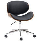 Chaise de bureau pivotante simili-cuir et bois courbé