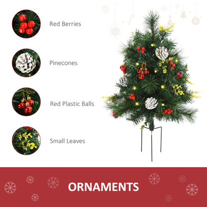 Sapin de Noël artificiel pré-éclairé 76 cm — lot de 2