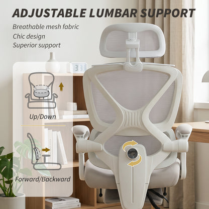 Chaise de bureau ergonomique en mailles avec appui-tête et repose-pieds