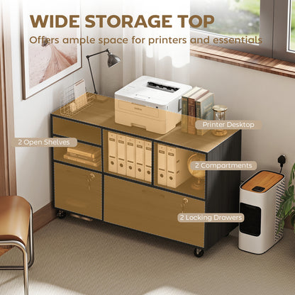 Caisson de bureau mobile verrouillable avec station de recharge