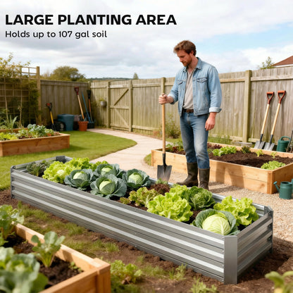 Bac surélevé galvanisé 8'x2'x1' pour jardin