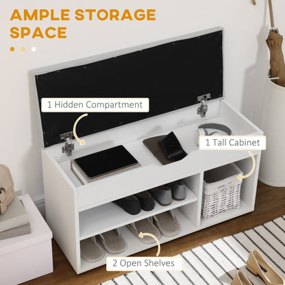Banc de rangement chaussures avec coussin rembourré