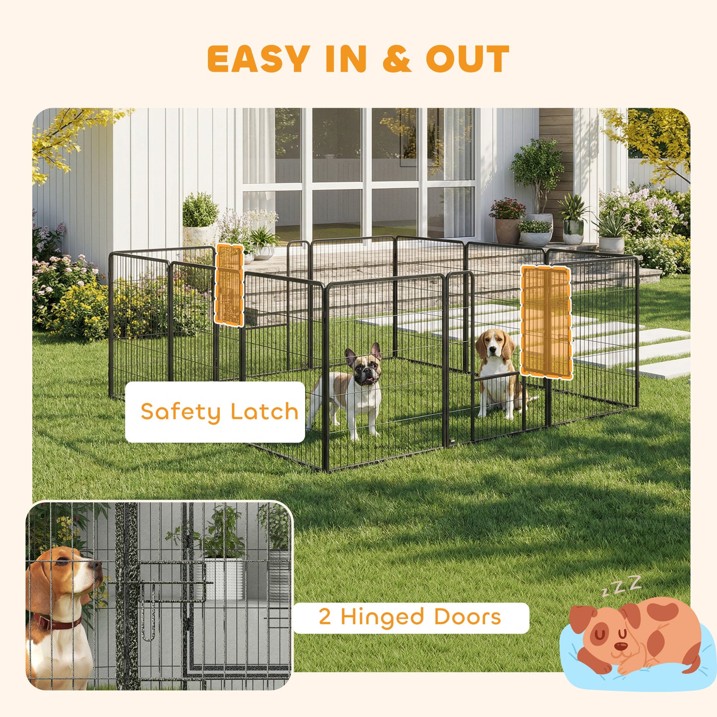 Enclos pour chien 12 panneaux avec portillon 99 cm