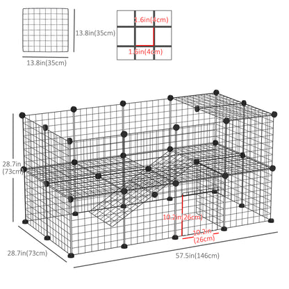 Enclos modulaire pour petits animaux en fil de métal — Lot de 40