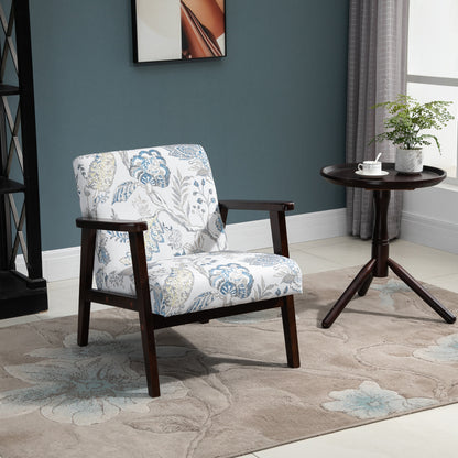Fauteuil d'appoint moderne rétro en tissu avec accoudoirs