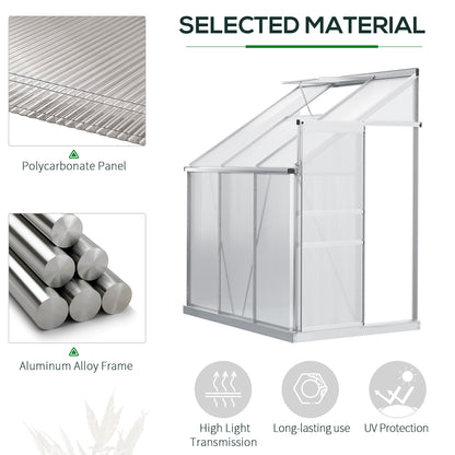 Serre adossée aluminium 183x122cm polycarbonate — Foncé
