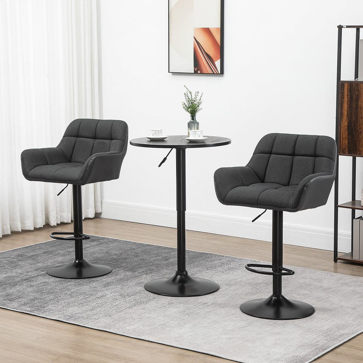 Ensemble 2 tabourets de bar pivotants ajustables