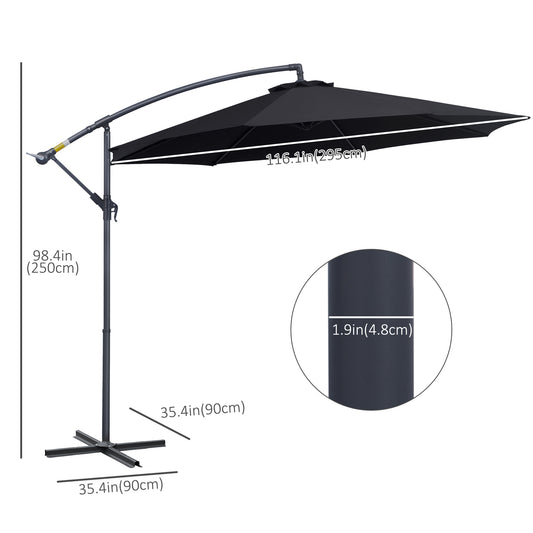 Parasol déporté rotatif 10 pi — Canopée résistante UV
