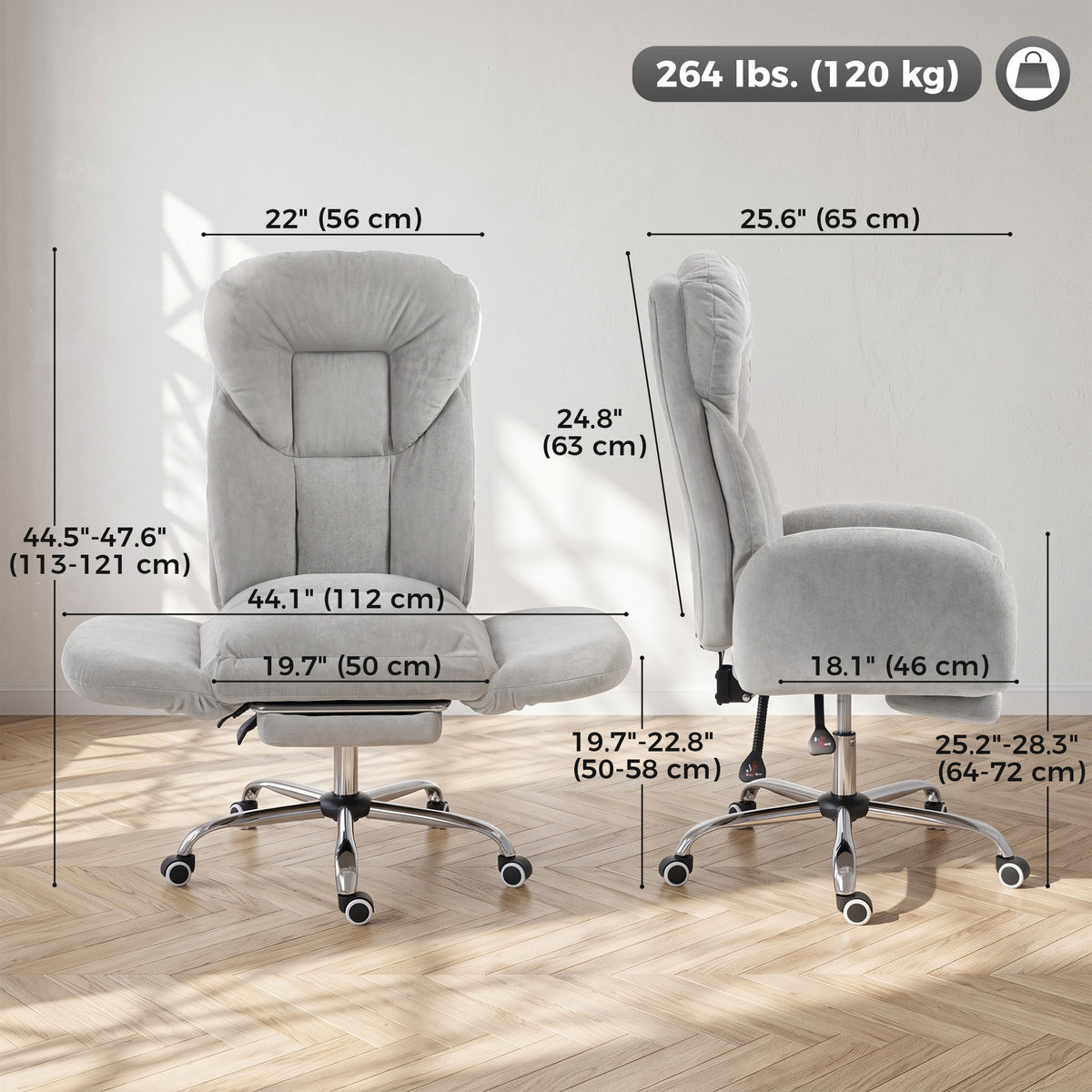 Chaise de bureau ergonomique avec repose-pieds