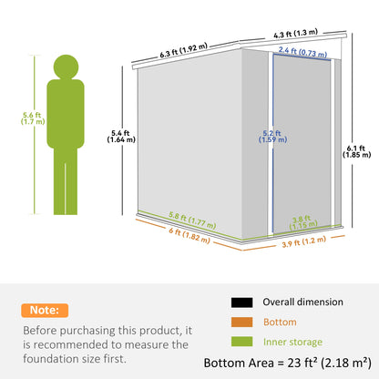 Remise de rangement extérieure verticale à double porte