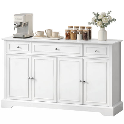 Buffet bahut portes soft-close 3 tiroirs 137 cm