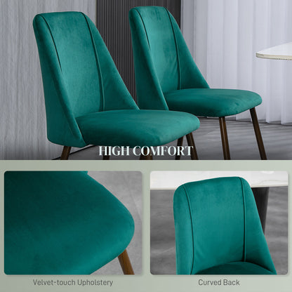 Chaises de salle à manger rembourrées velours ensemble 4