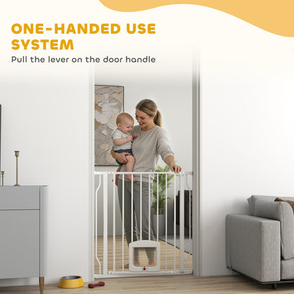 Barrière chien ajustable avec chatière — Métal