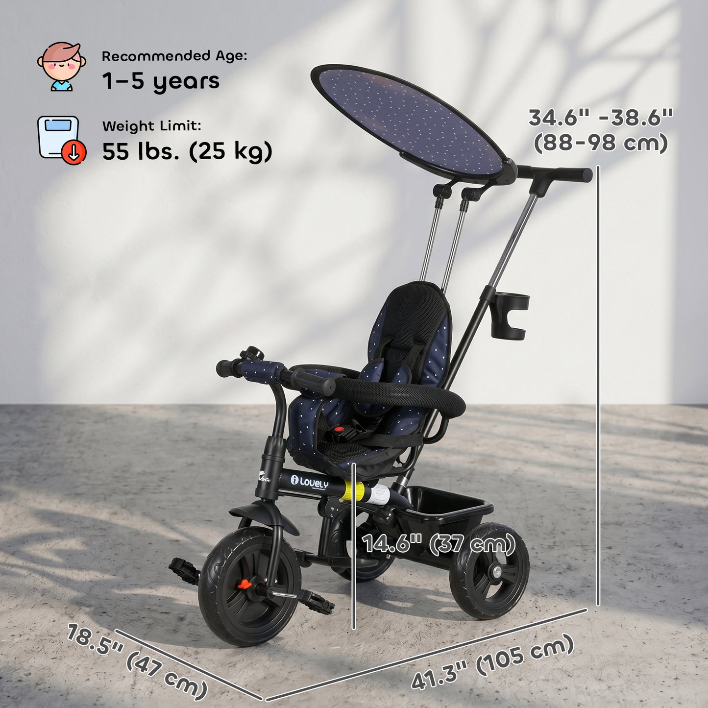 Tricycle évolutif 6-en-1 pour tout-petits