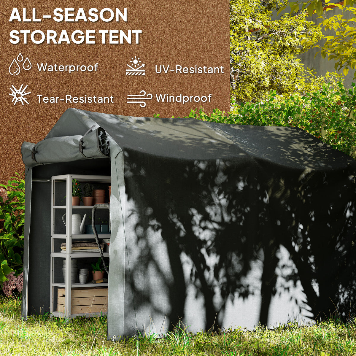 Abri de rangement extérieur résistant aux UV — Gris foncé