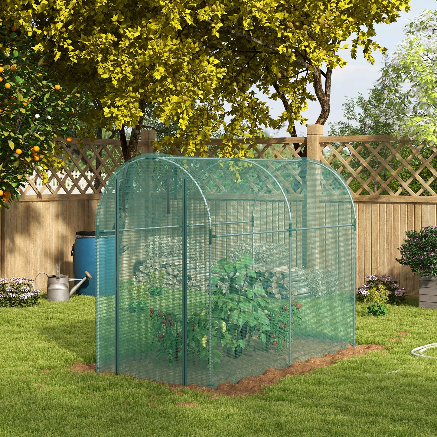 Cage de protection pour cultures avec porte zippée 122 x 244 cm