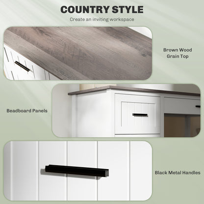 Bureau de travail farmhouse avec 3 tiroirs