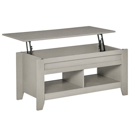 Table à café avec plateau relevable et rangement caché