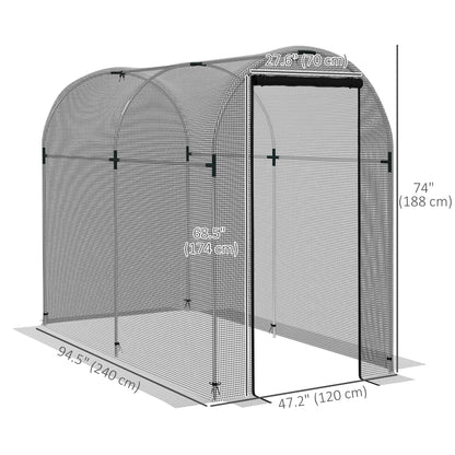 Cage de protection pour cultures avec porte zippée 122 x 244 cm
