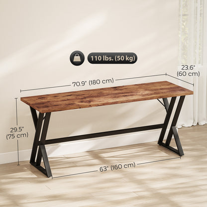 Bureau d'ordinateur industriel style rustique
