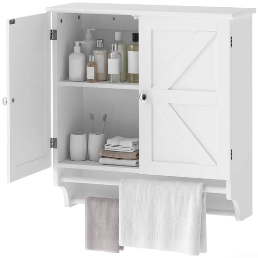 Armoire murale de salle de bain avec barres à serviettes