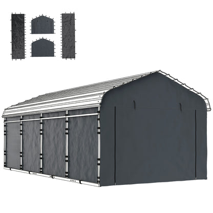 Ensemble de toiles latérales pour carport 3 x 4,6 m