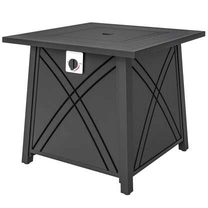 Table foyer au propane carrée 40 000 BTU avec couvercle