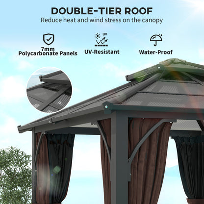 Gazebo toit rigide 10' x 10' polycarbonate double niveau