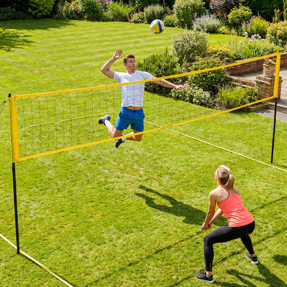 Ensemble filet de volleyball portatif avec poteaux réglables