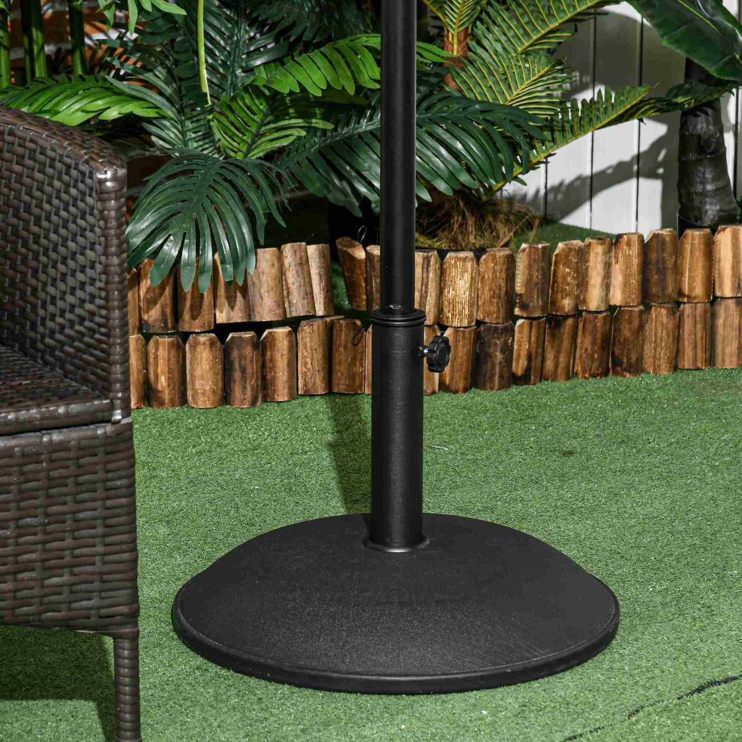 Socle de parasol en ciment rond 20 kg résistant