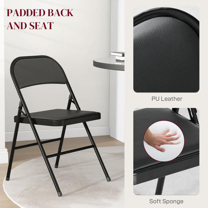 Chaises pliantes rembourrées en similicuir — lot de 2
