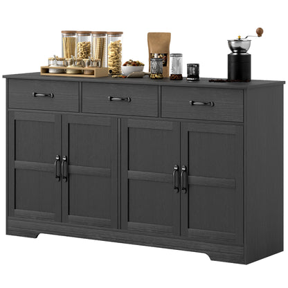 Buffet bahut moderne avec tiroirs et étagères ajustables