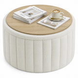 Table basse ronde de salon avec rangement