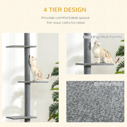 Arbre à chat ajustable sol-plafond 4 niveaux
