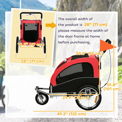 Remorque de vélo pour chien et poussette 2-en-1