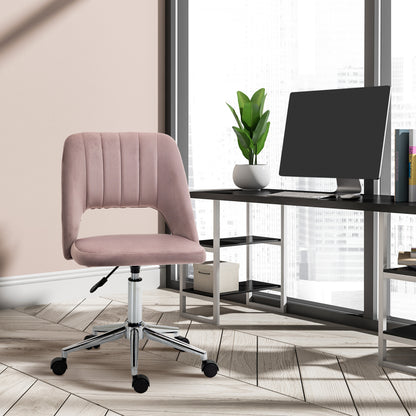 Chaise de bureau mi-hauteur velours forme festonnée pivotante