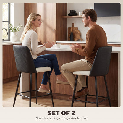 Tabourets de bar ensemble de 2 hauteur comptoir 66 cm